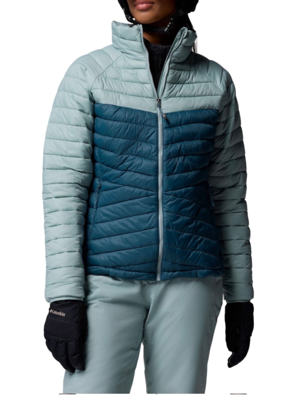 Columbia Women Powder Pass Insulated Puffer Jacket S Everblue Crushed Blue NWT - Picture 1 of 4